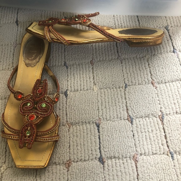 Rene Caovilla Embellished Slide Sandals 35 - Picture 3 of 6